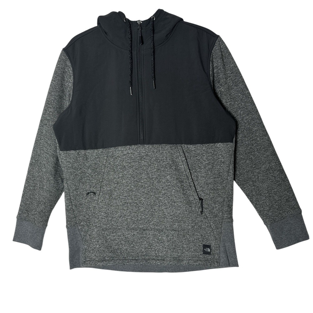 THE NORTH FACE Jacket Hooded Women's Large Gray 1/4 Zip Outdoor Cozy Athleisure